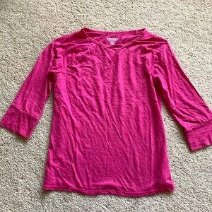 Bright pink 3/4 sleeve shirt top Old Navy vintage